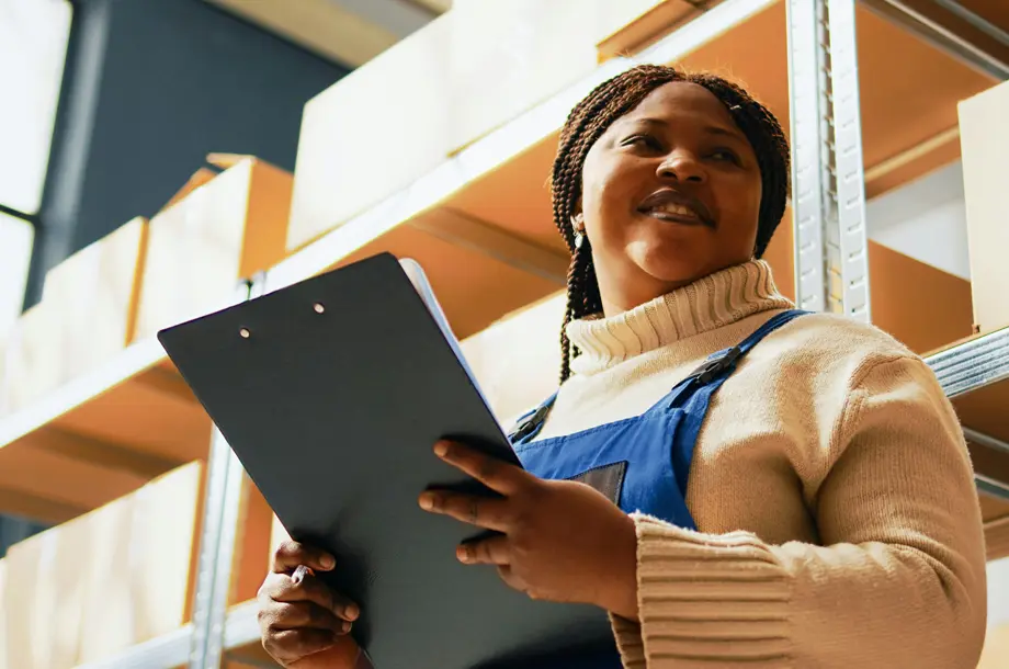 Woman working in warehouse